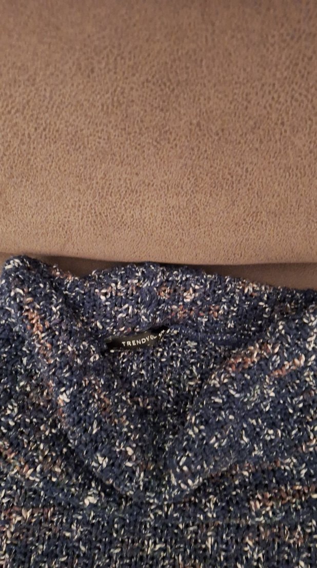 Bohem Tarz Kahverengi Örgü Balıkçı Yaka Kazak - Görsel 2