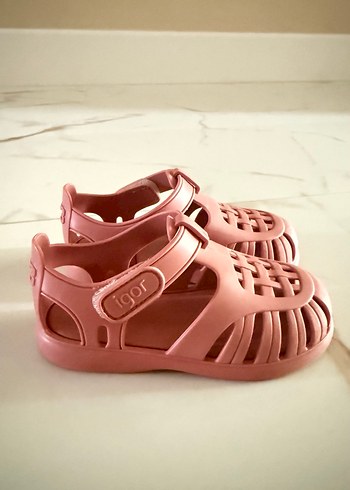 Kız Çocuk Pembe Tokalı Sandalet - Görsel 4