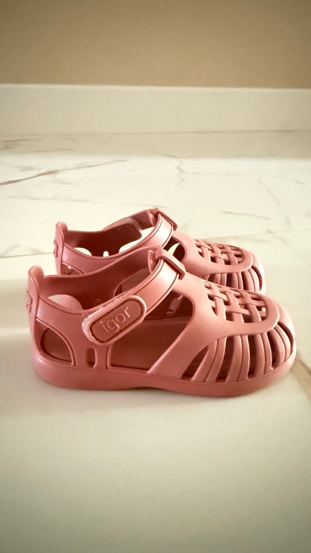 Kız Çocuk Pembe Tokalı Sandalet - Görsel 4