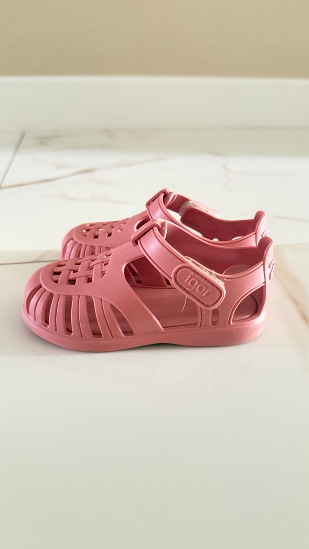 Kız Çocuk Pembe Tokalı Sandalet - Görsel 5