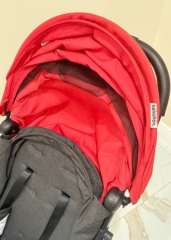 Hamilton R1 Bebek Arabası Siyah Kırmızı - Görsel 6