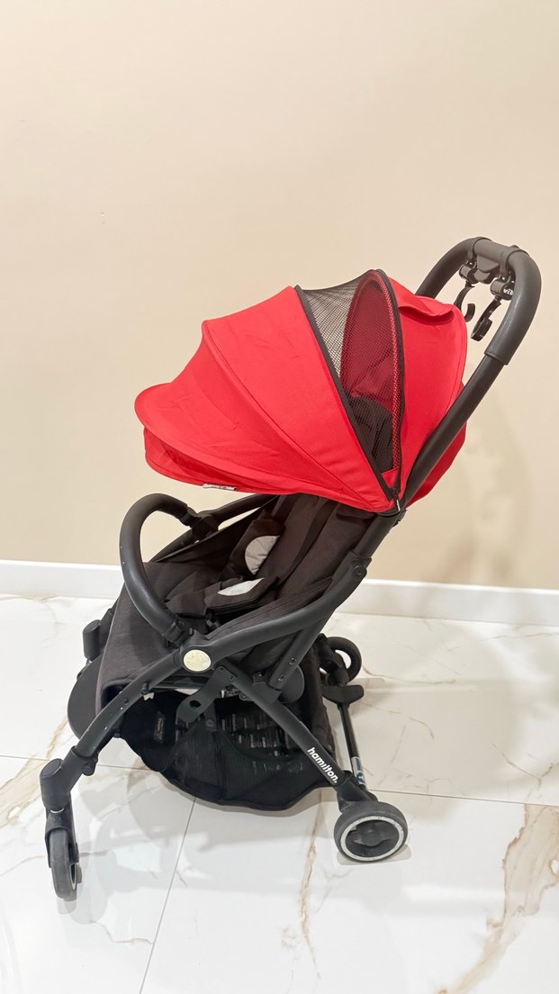 Hamilton R1 Bebek Arabası Siyah Kırmızı - Görsel 3
