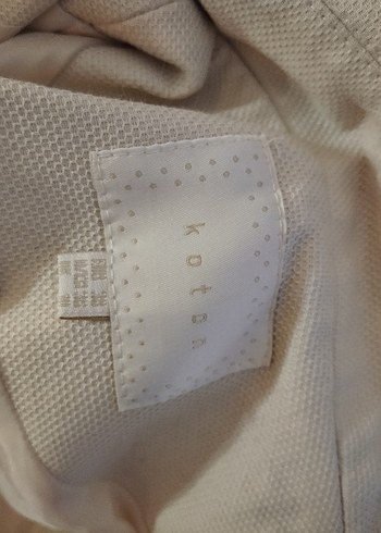 Bej Midi Keten Düğmeli Kadın Trençkot Koton - Görsel 3