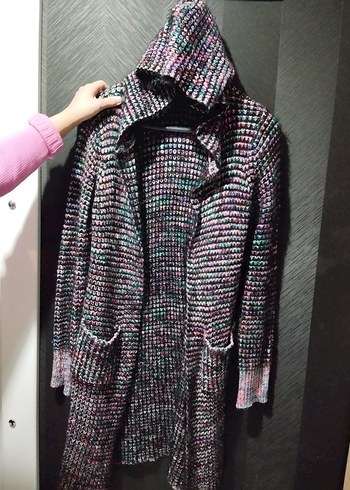 Renkli Desenli Uzun Triko Hırka Ipekyol - Görsel 3