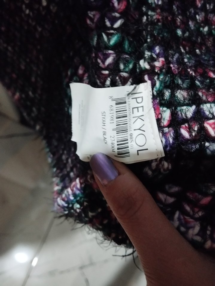 Renkli Desenli Uzun Triko Hırka Ipekyol - Görsel 4