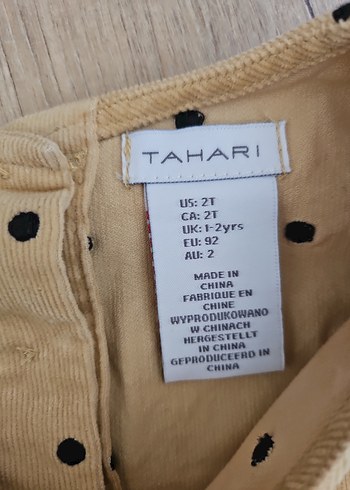 Kolsuz Puantiyeli Bej Kız Elbisesi - Görsel 2