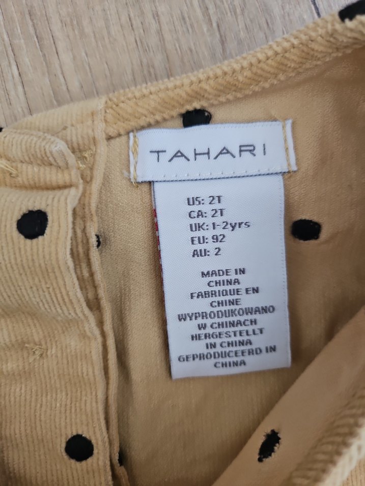 Kolsuz Puantiyeli Bej Kız Elbisesi - Görsel 2