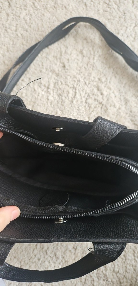 Siyah Deri Kadın Omuz Çantası - Görsel 3