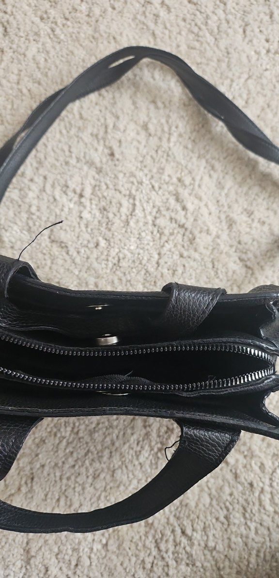 Siyah Deri Kadın Omuz Çantası - Görsel 2