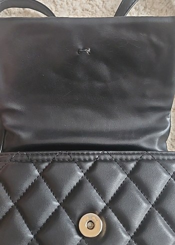 Siyah Deri Kapitone Kadın Çanta - Görsel 3