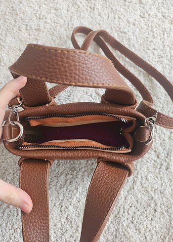 Kahverengi Deri Kadın Çanta - Görsel 3