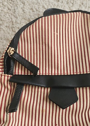 Kahverengi Çizgili Kadın Sırt Çantası - Görsel 2