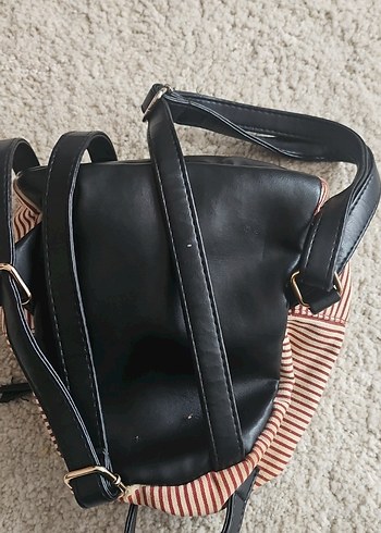 Kahverengi Çizgili Kadın Sırt Çantası - Görsel 3