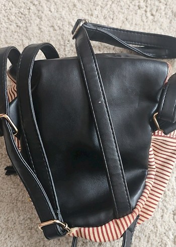 Kahverengi Çizgili Kadın Sırt Çantası - Görsel 4