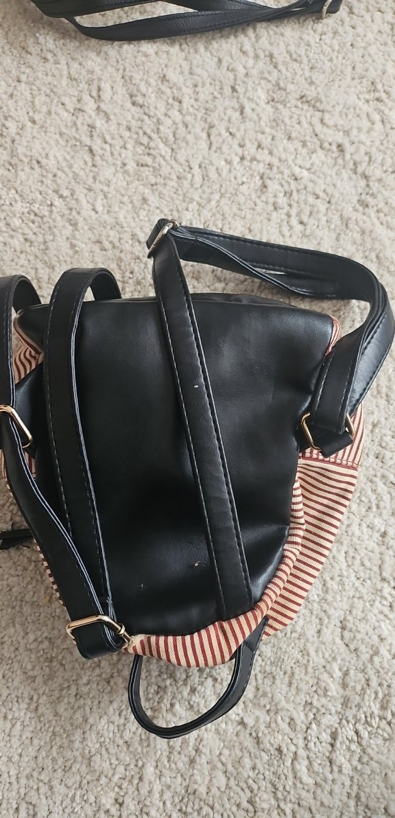 Kahverengi Çizgili Kadın Sırt Çantası - Görsel 3