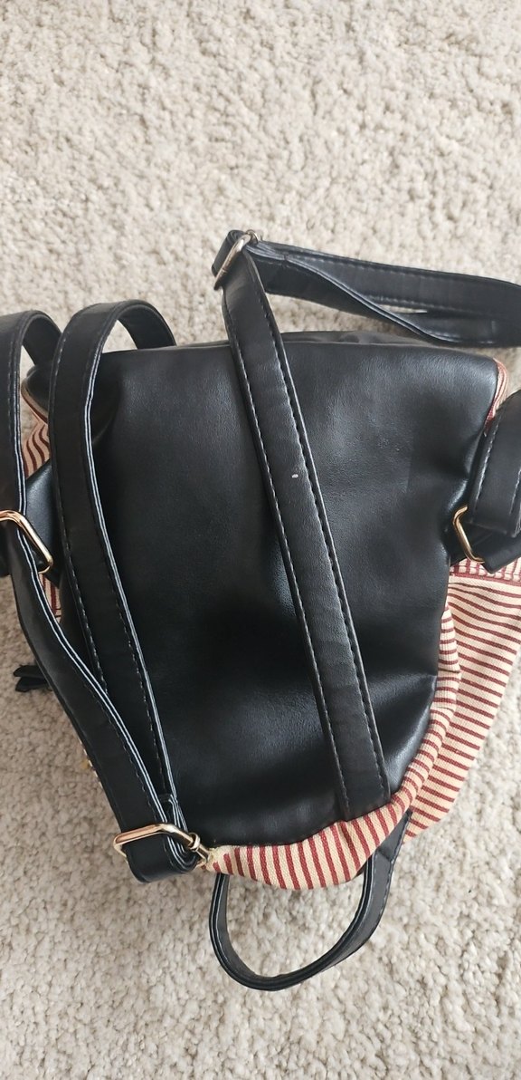 Kahverengi Çizgili Kadın Sırt Çantası - Görsel 4