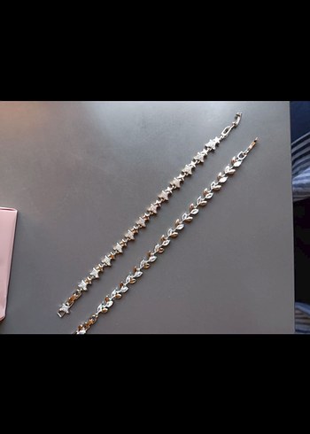 İşlemeli Zincir Detaylı Pembe Bileklik - Görsel 2