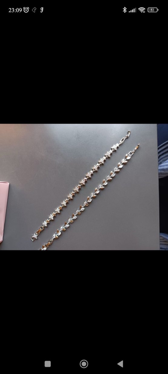 İşlemeli Zincir Detaylı Pembe Bileklik - Görsel 2