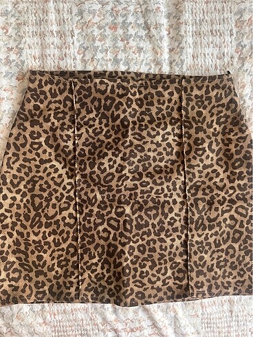 LEOPAR DESENLİ MİNİ ETEK