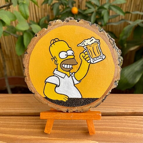 The Simpsons duff bira kütük bardak altlığı