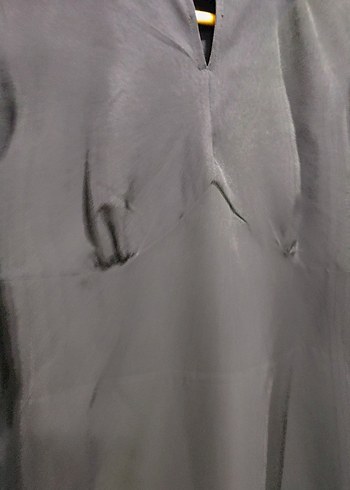 Siyah Midi Yüksek Yakalı Uzun Kollu Elbise - Görsel 5