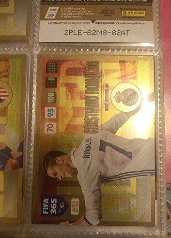 Ronaldo Update Limited Panini Kart