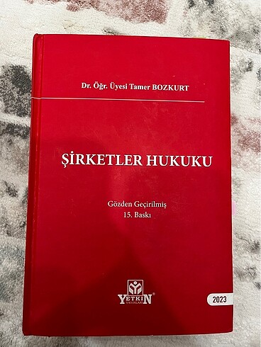 Şirketler hukuku tamer bozkurt
