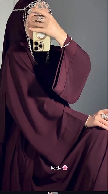 m Beden bordo Renk Bordo Tesettür sıfır abaya