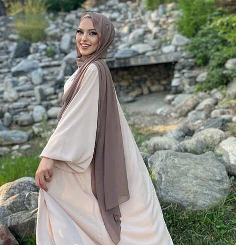 s Beden camel Renk Krem sıfır abaya takım