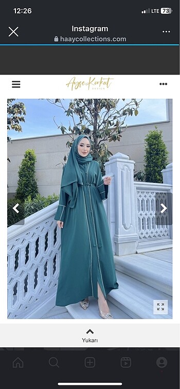 Şal ile beraber abaya takımı