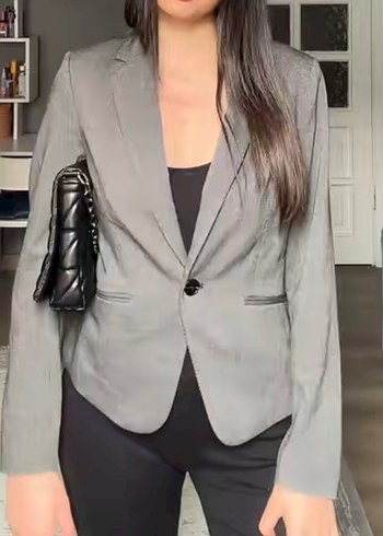 Zara Gri Blazer Ceket