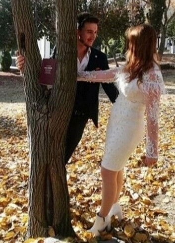 38 Beden beyaz Renk nikah elbisesi