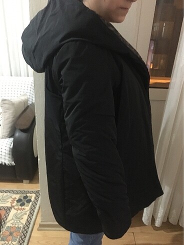 m Beden siyah Renk Çift Taraflı Mont