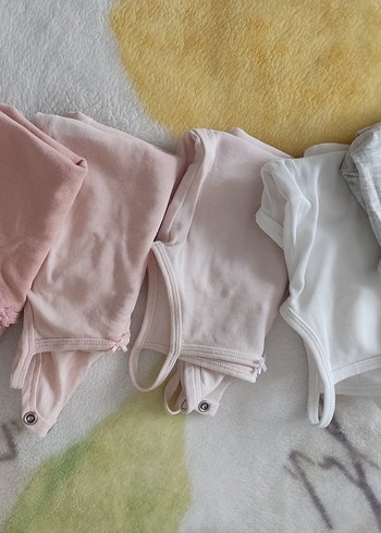 Hm Kız Bebek 5'li Pastel Renkli Askılı zıbın - Görsel 5