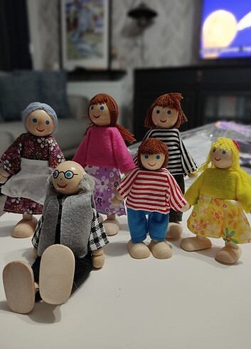 Beden Ahşap kukla aile seti