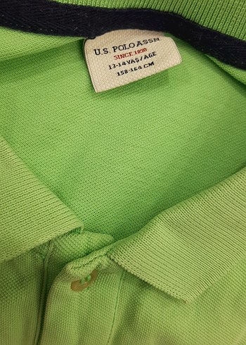 13-14 Yaş Beden U.S. Polo Assn. Erkek Yeşil Polo Tişört