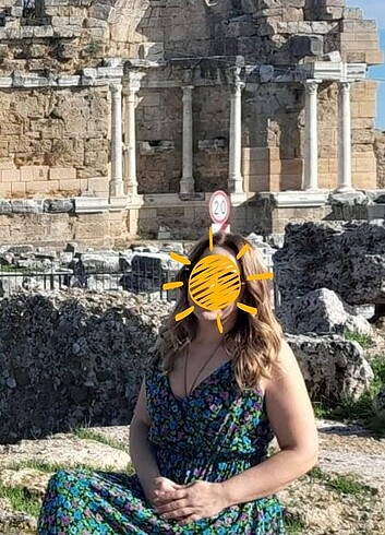 l Beden yeşil Renk Yazlık Şifon Elbise