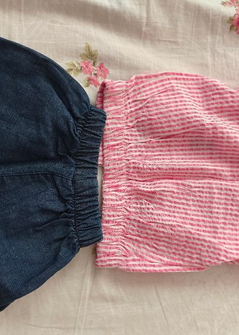 Zara Renkli Nakışlı Düğmeli Kız Bebek Takımı