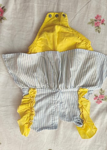 Zara Nakışlı Fırfırlı Sarı Bebek Elbisesi