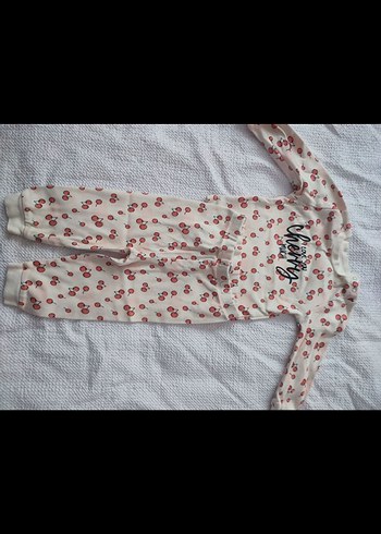 Kız Çocuk Kiraz Desenli Pamuklu Pijama