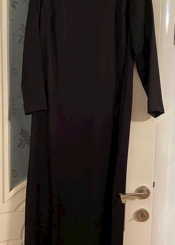 Bordo İşlemeli Uzun Kollu  Uzun Elbise - Görsel 6