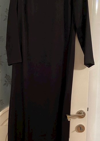 Bordo İşlemeli Uzun Kollu  Uzun Elbise - Görsel 5