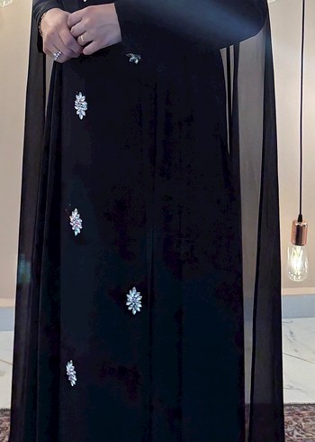 Siyah İşlemeli Uzun Kollu Kadın Elbise - Görsel 4