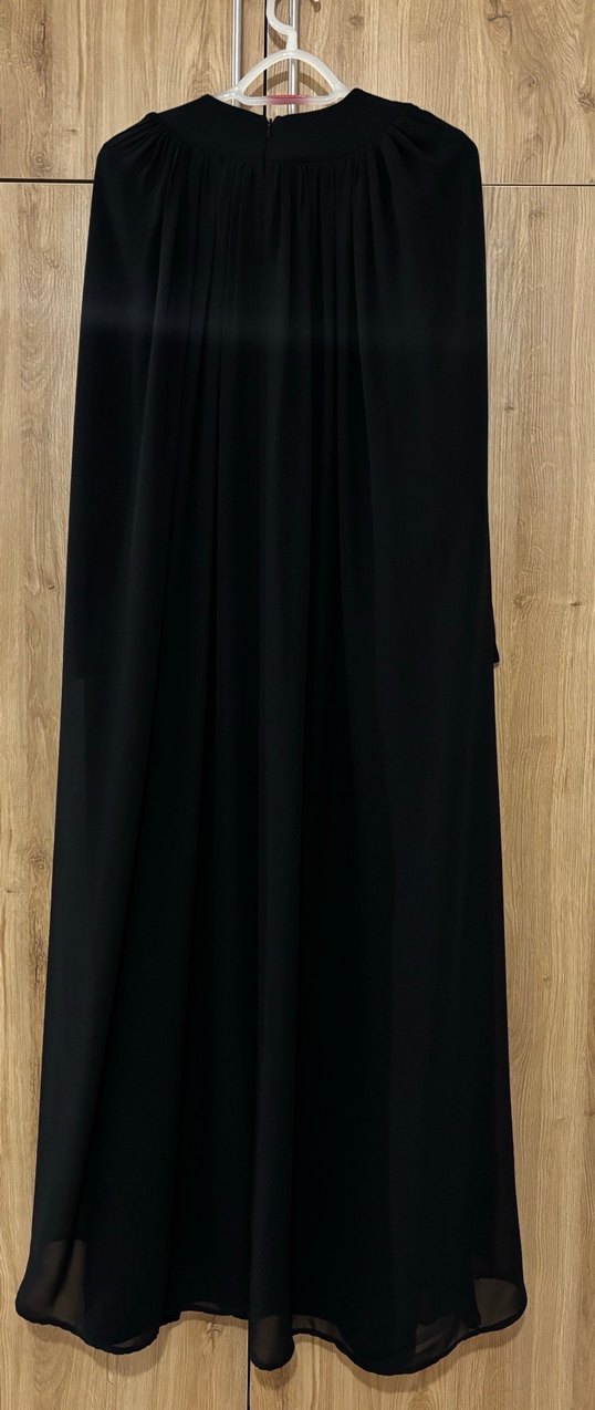 Siyah İşlemeli Uzun Kollu Kadın Elbise - Görsel 3