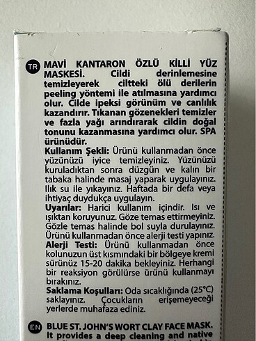 Diğer Mavi kantaron kil maskesi