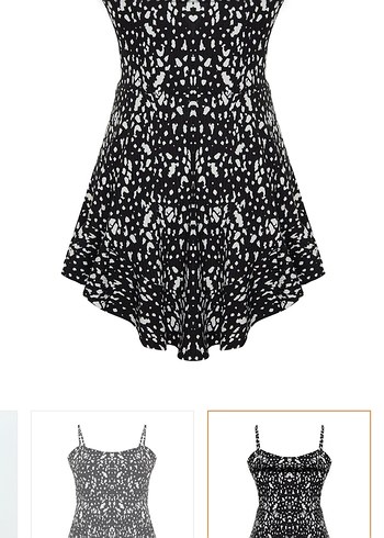 Siyah Desenli şortlu Mini Gotik Elbise - Görsel 2