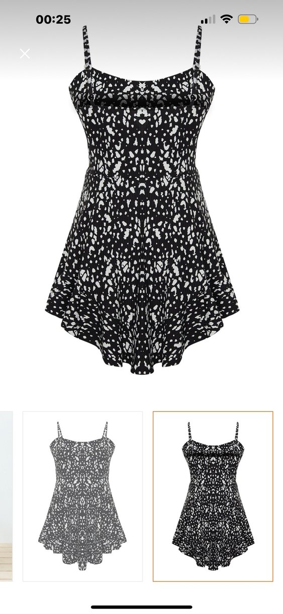 Siyah Desenli şortlu Mini Gotik Elbise - Görsel 2