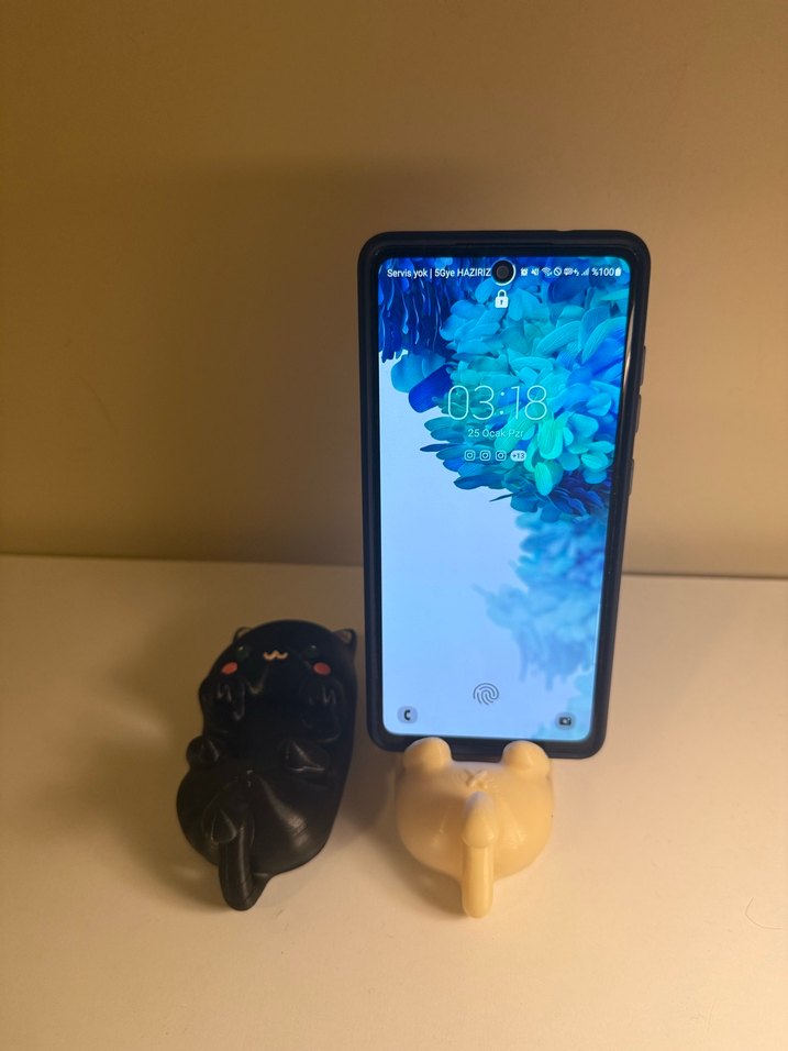Sevimli Kedi Figürlü Telefon Tutucu - Görsel 4