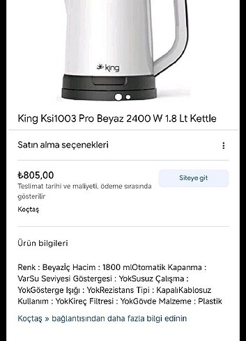 King Sıfır keetle