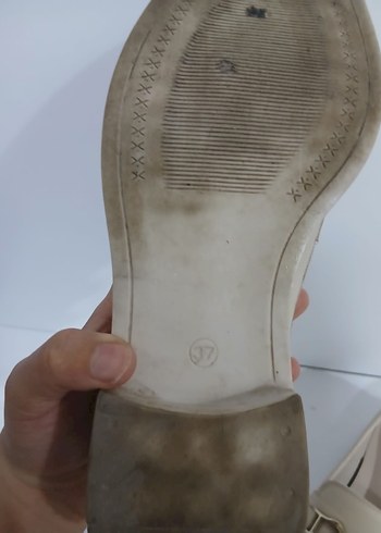38 Beden Bej Kadın Günlük Tokalı Düz Ayakkabı